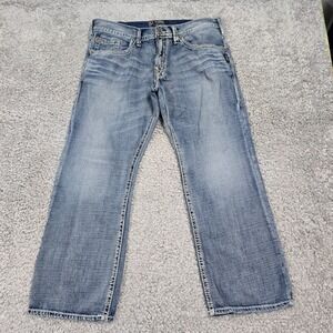 Silver Jeans Mens Zac Relaxed Straight Jeans‎ Light Wash Size 36 (fits 34x29)